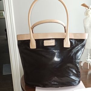 Vintage KATE SPADE Tote Bag Brown Patent